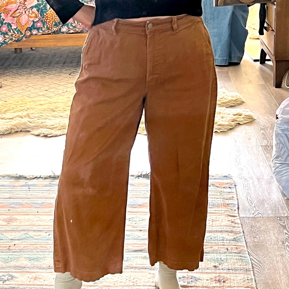 Everlane Wide Leg Crop - Ochre size 16